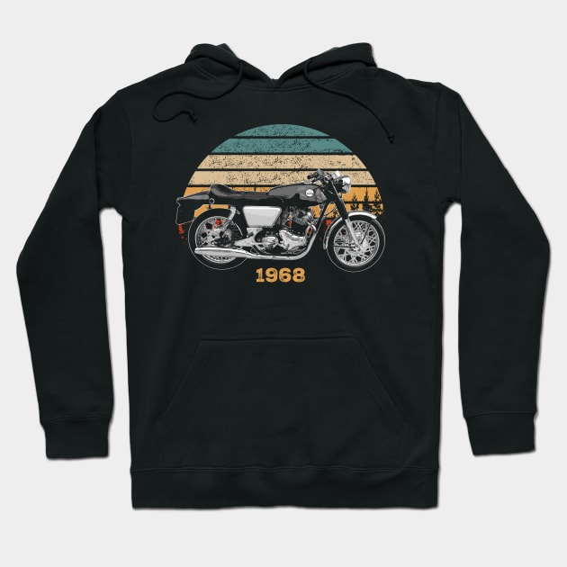 1968 Norton Commando Vintage Motorcycle Design Hoodie by Madisen Harvey